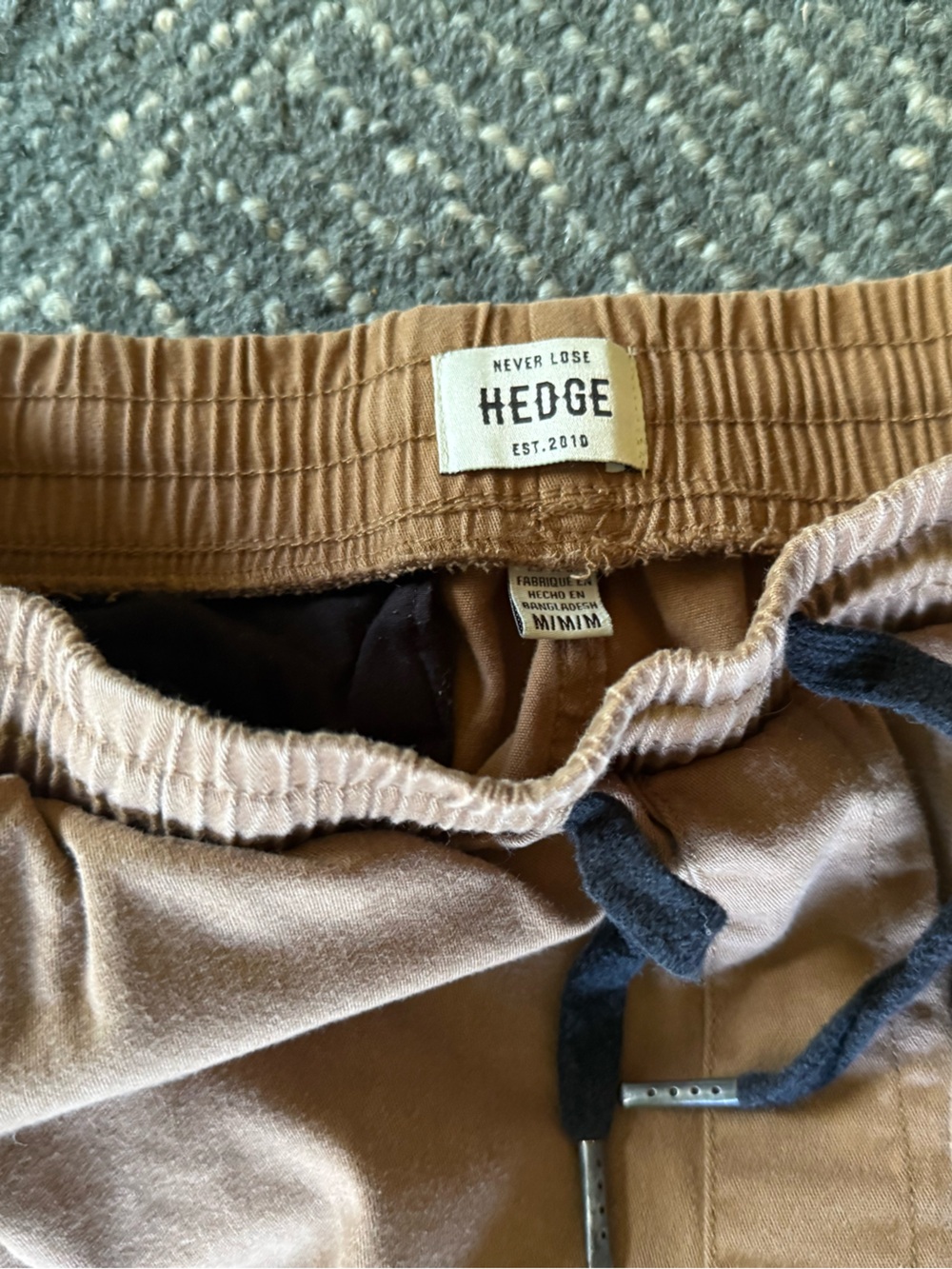 Men's Brown Cargo Jogger Pants - Elastic Waist - Picture 3 of 6